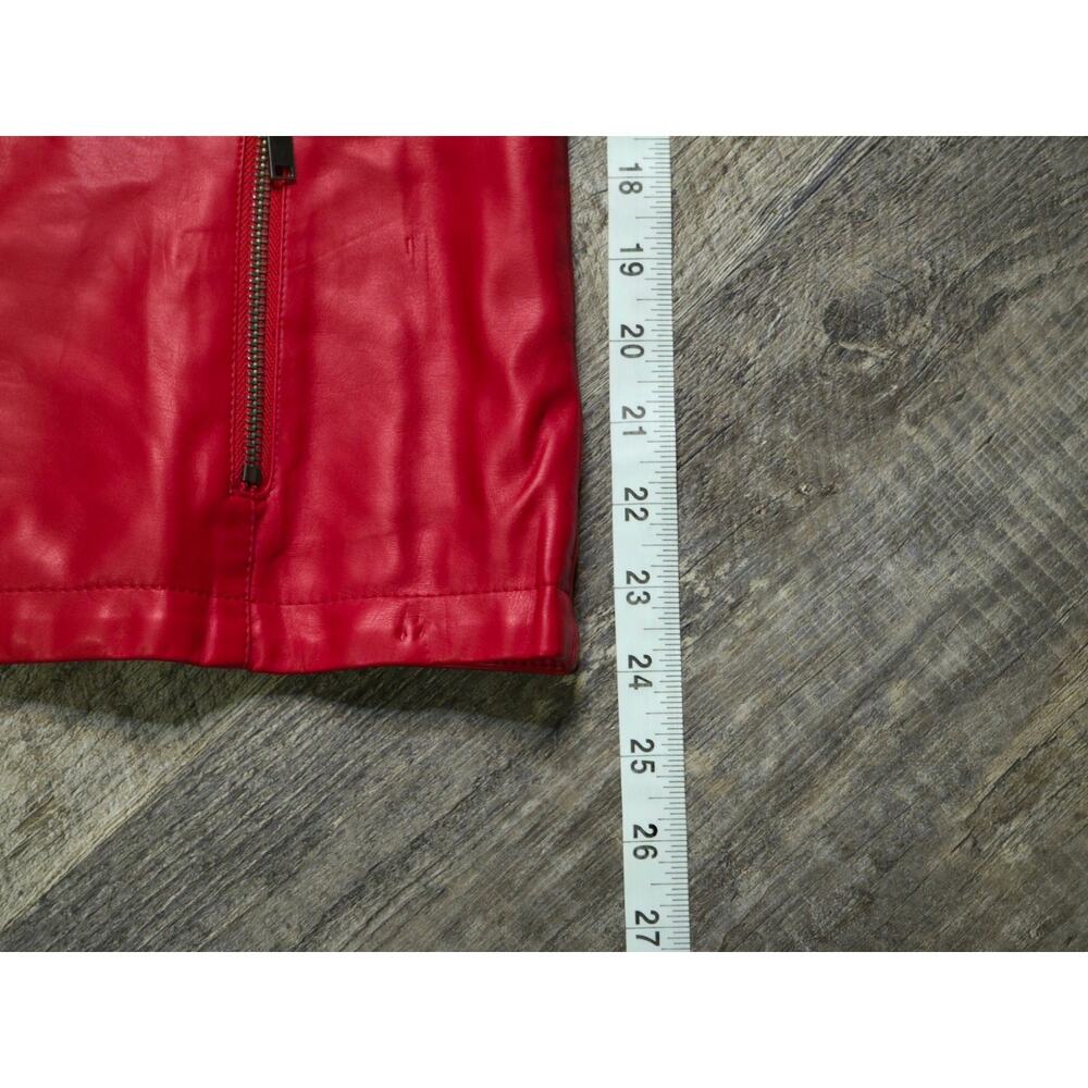 SPYM Faux Leather Moto Biker Jacket Red Quilted Zip NWT XL - Picture 4 of 10